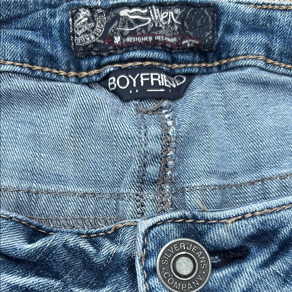 Silver Jeans Women’s Boyfriend Distressed Straight Leg Sz 14 - Picture 5 of 12